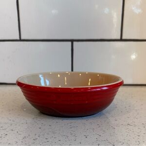 Le Creuset Stoneware Oval Baking Dish Cerise Red 18 oz Used Good Condition